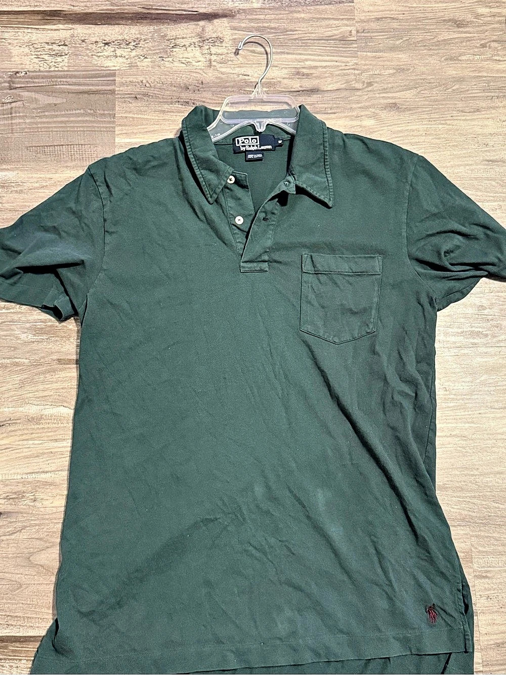 Vintage Polo Ralph Lauren Cotton Mesh Polo Shirt with Pocket Green Medium